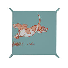 Load image into Gallery viewer, Basset Turquoise Leather Vide Poche Tray