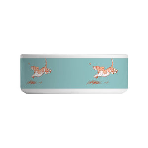 Basset Turquoise Dog Bowl