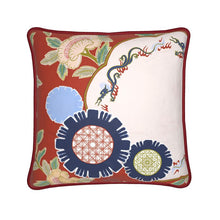 Laden Sie das Bild in den Galerie-Viewer, Imari Dragons &amp; Peonies Silk Throw Cushion