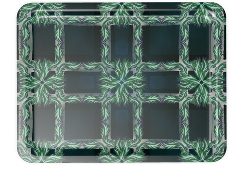 Large Tray Green Trellis