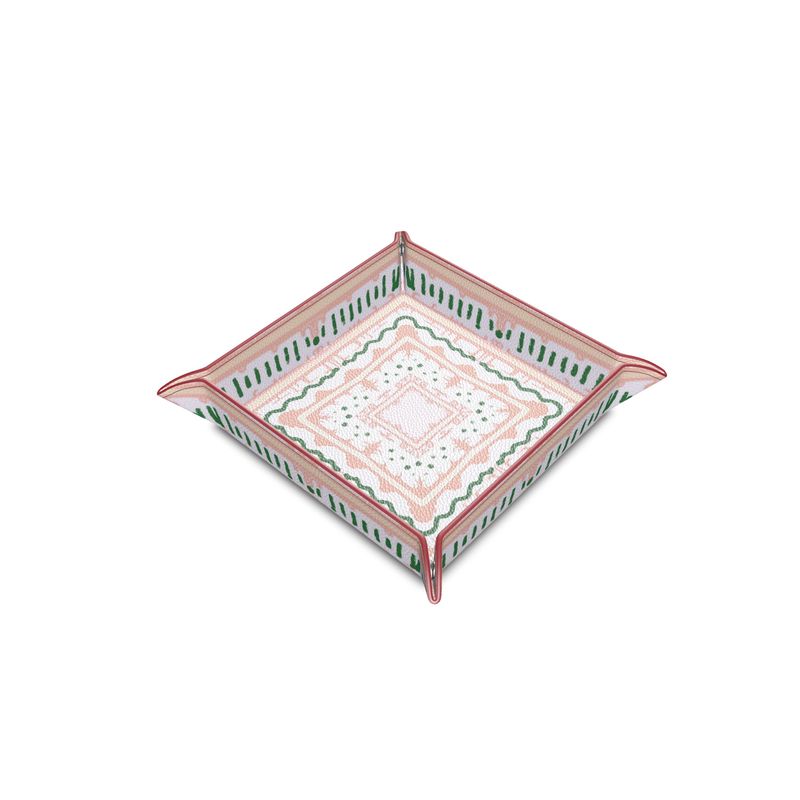 Bronzino Pink Leather Vide Poche Tray