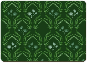 2 Placemats Palms Green & Silver
