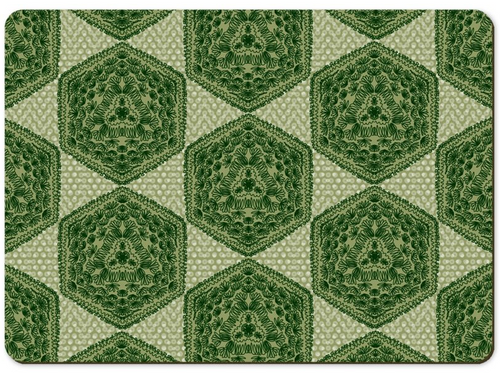 2 Placemats Hexagon Green