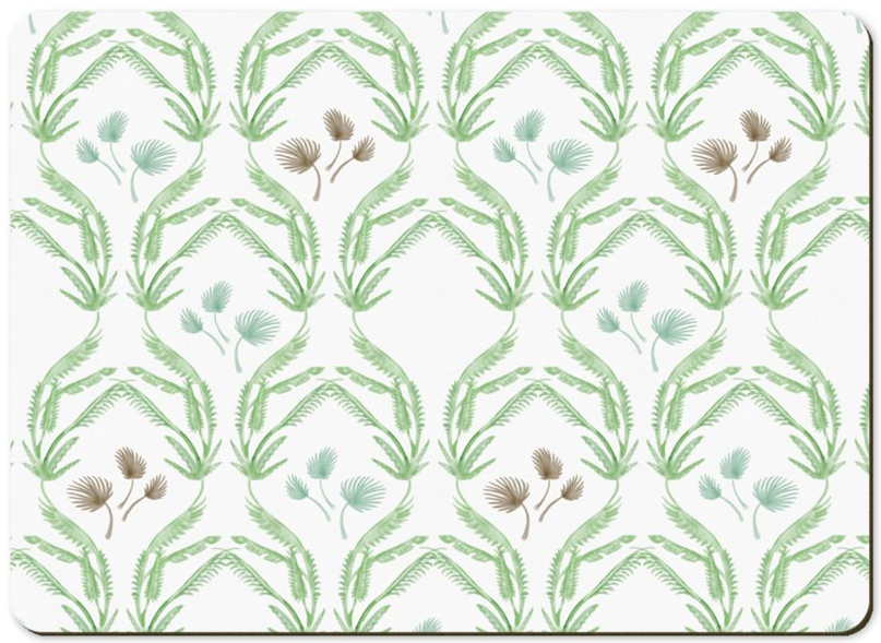 2 Placemats Palms White