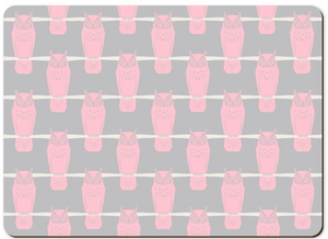 2 Placemats Pink Owls