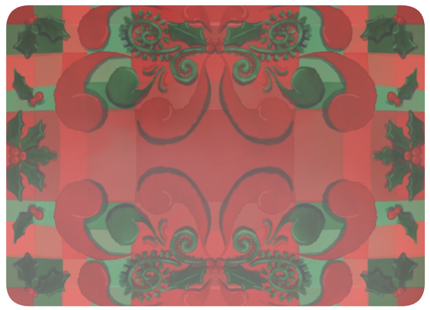 2 Placemats Christmas Holly